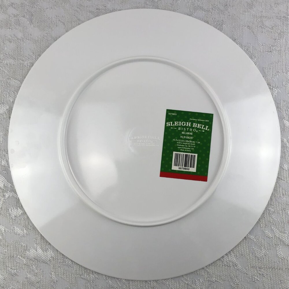 Sleigh Bell Bistro 5 Melamine Christmas Dinner Plates & 5 Pop! Ornaments NWT - Picture 3 of 7